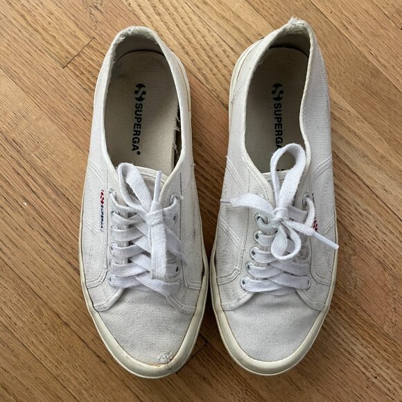 Superga Canvas Platform Sneakers 9 White - Picture 3 of 7